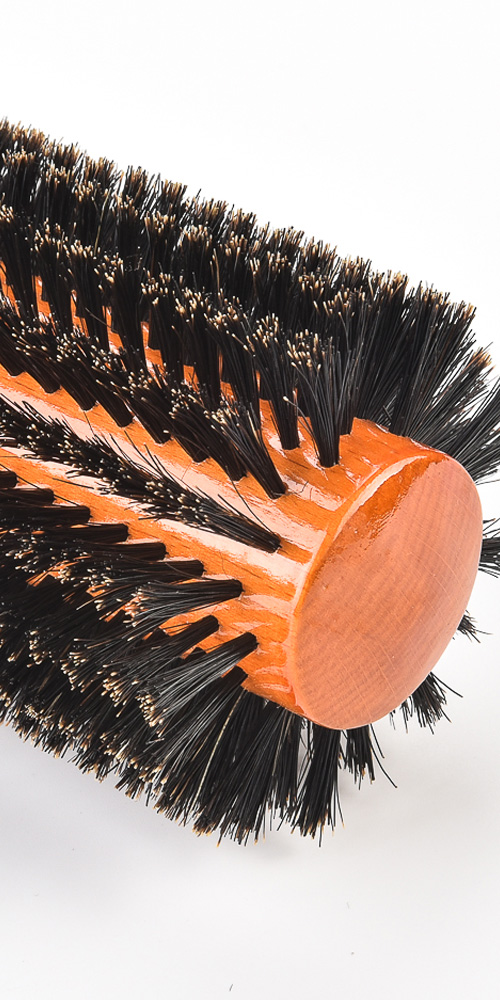 Boar bristle for round hair brush