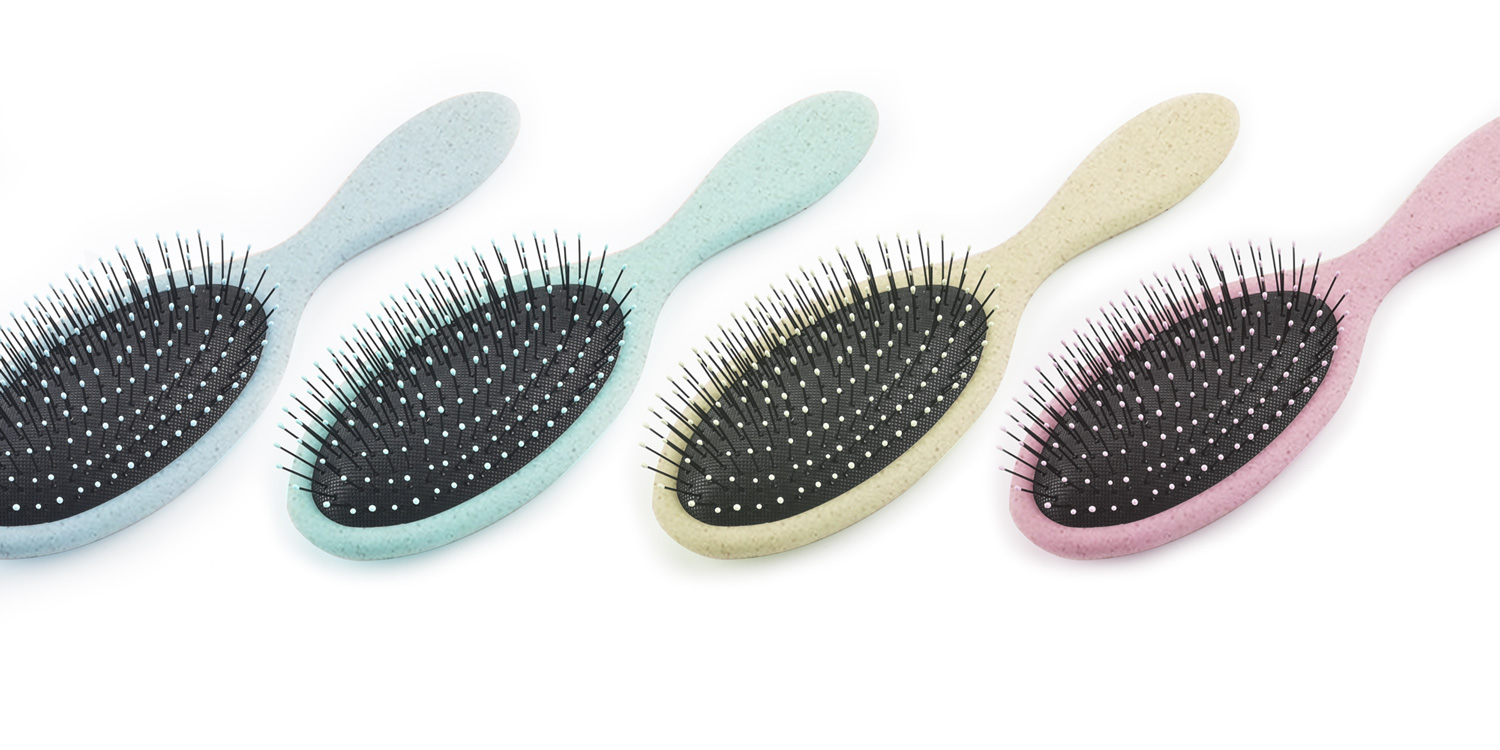 Biodegradable material for hair brush and bath brush