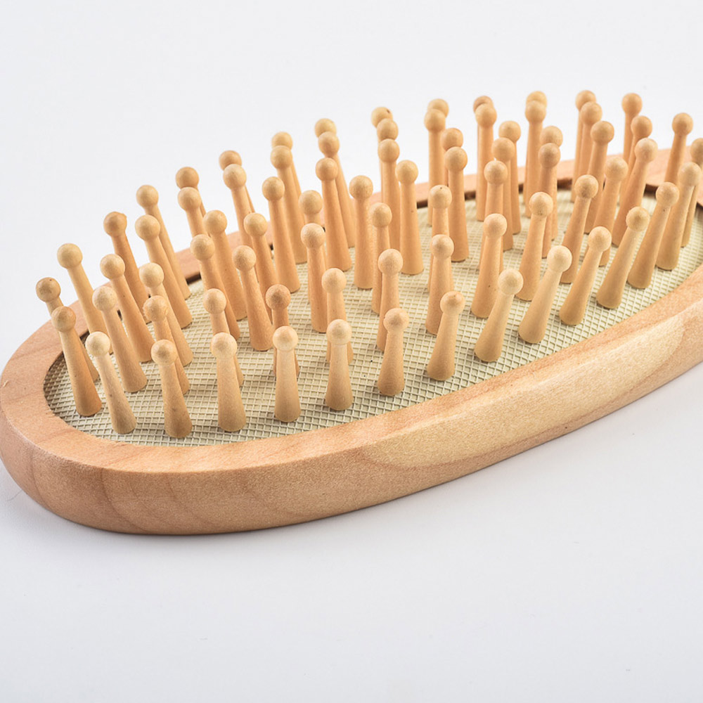 Wooden bristle for paddle brush