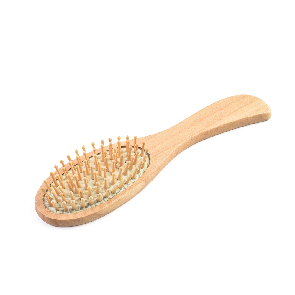 mirror hair brush wooden handle